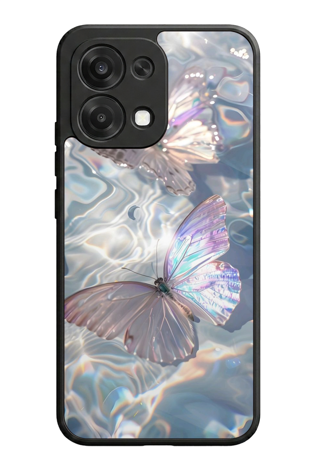 Oppo A6 Pro Uyumlu Kelebek Tasarımlı Glossy Premium Kılıf