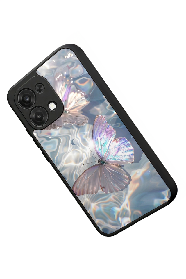 Oppo A6 Pro Uyumlu Kelebek Tasarımlı Glossy Premium Kılıf