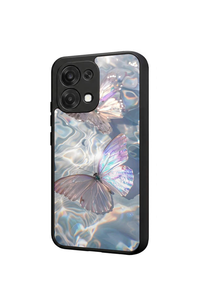Oppo A6 Pro Uyumlu Kelebek Tasarımlı Glossy Premium Kılıf