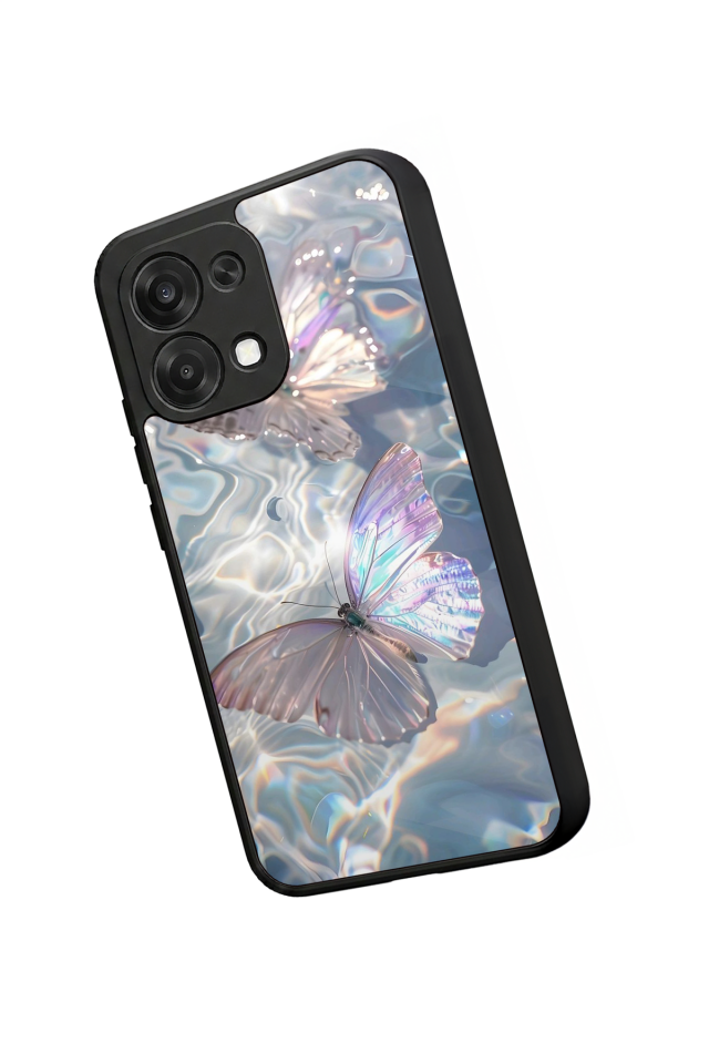 Oppo A6 Pro Uyumlu Kelebek Tasarımlı Glossy Premium Kılıf