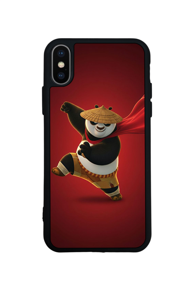 iPhone X/ XS Uyumlu Kung Fu Panda Tasarımlı Glossy Premium Kılıf
