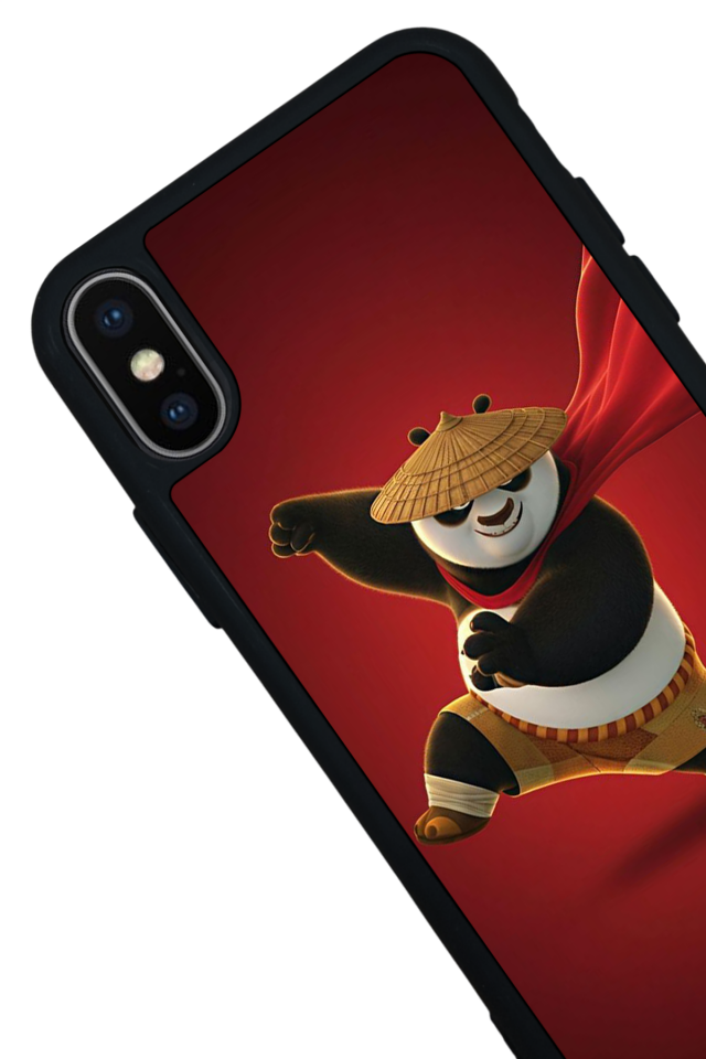 iPhone X/ XS Uyumlu Kung Fu Panda Tasarımlı Glossy Premium Kılıf