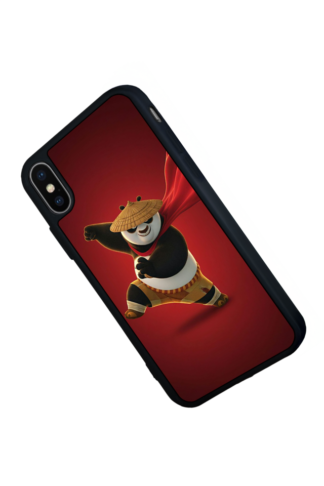 iPhone X/ XS Uyumlu Kung Fu Panda Tasarımlı Glossy Premium Kılıf