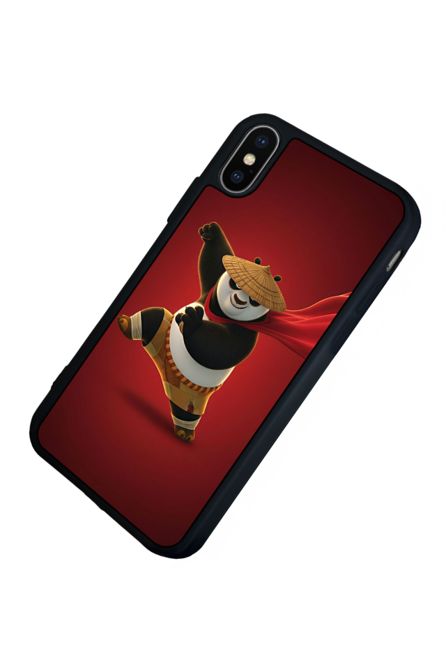 iPhone X/ XS Uyumlu Kung Fu Panda Tasarımlı Glossy Premium Kılıf