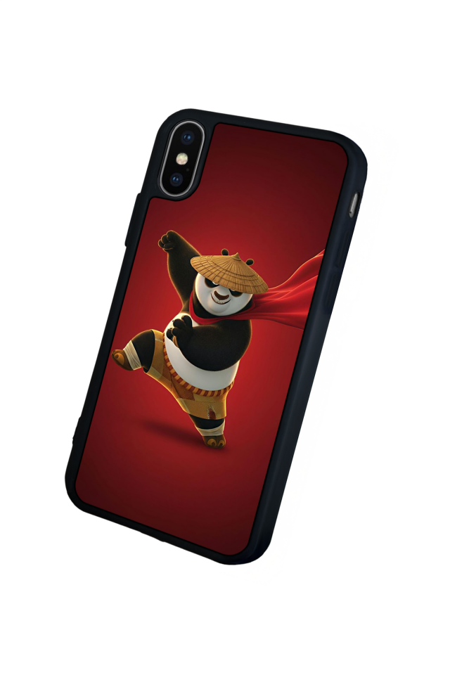iPhone X/ XS Uyumlu Kung Fu Panda Tasarımlı Glossy Premium Kılıf