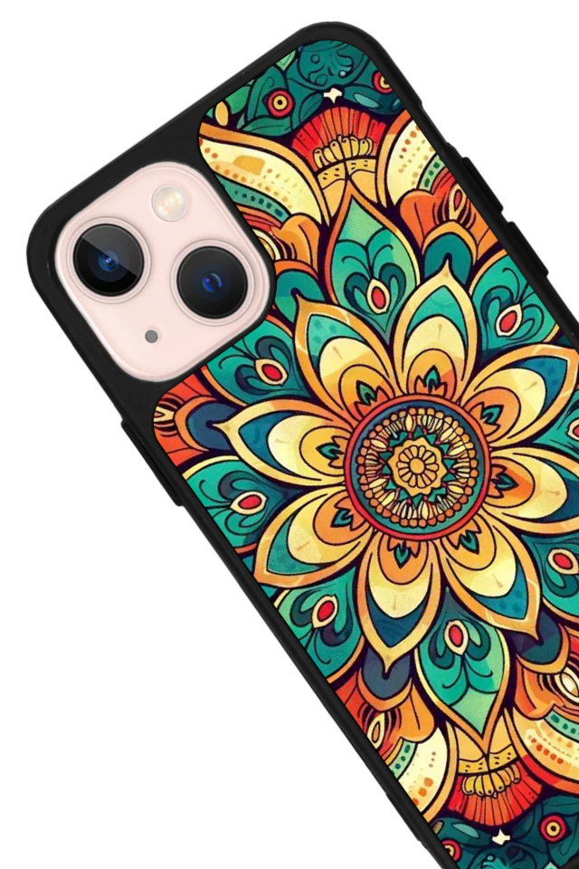 iPhone 15 Plus Uyumlu Mandala Tasarımlı Glossy Premium Kılıf