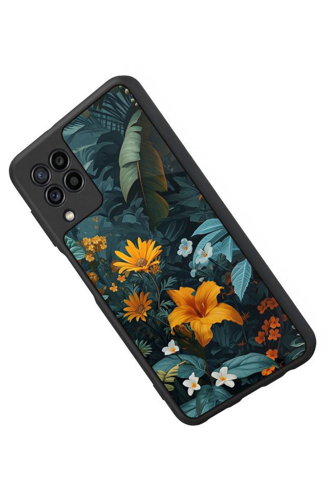 Samsung Galaxy M22 Uyumlu Botanik Tasarımlı Glossy Premium Kılıf