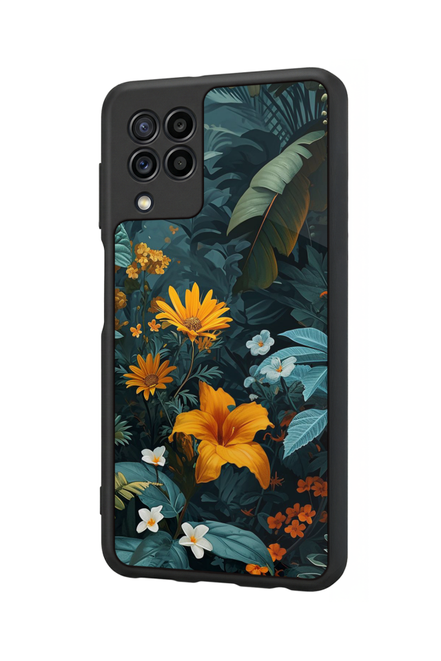 Samsung Galaxy M22 Uyumlu Botanik Tasarımlı Glossy Premium Kılıf