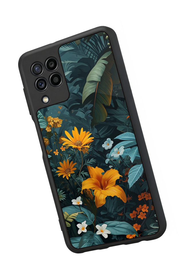Samsung Galaxy M22 Uyumlu Botanik Tasarımlı Glossy Premium Kılıf