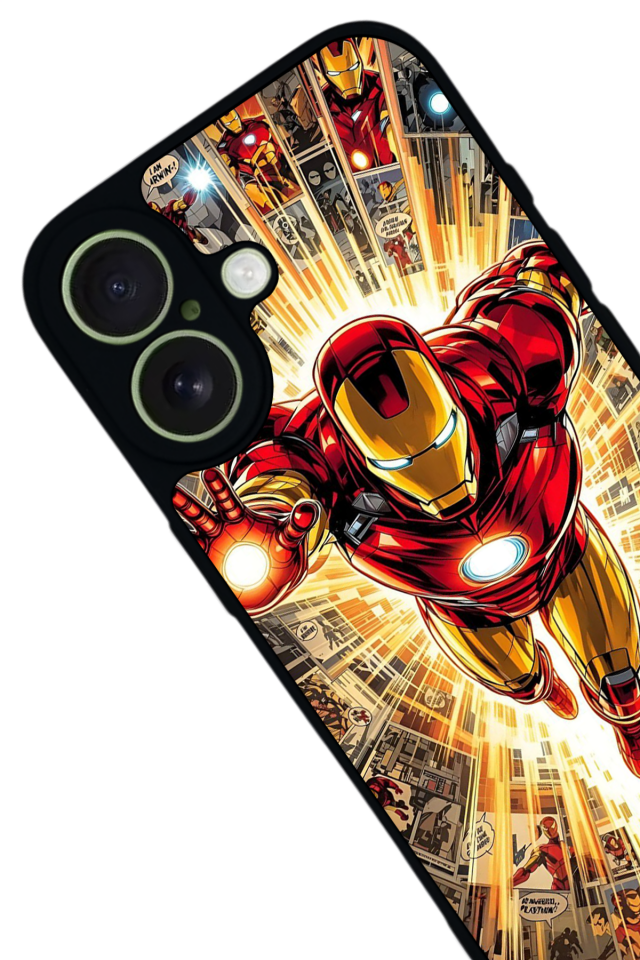 iPhone 17 Uyumlu  Iron Man ( Demir Adam ) Tasarımlı Glossy Premium Kılıf