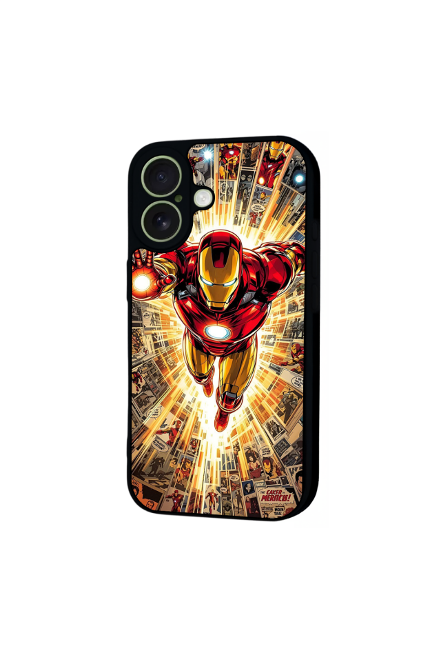iPhone 17 Uyumlu  Iron Man ( Demir Adam ) Tasarımlı Glossy Premium Kılıf