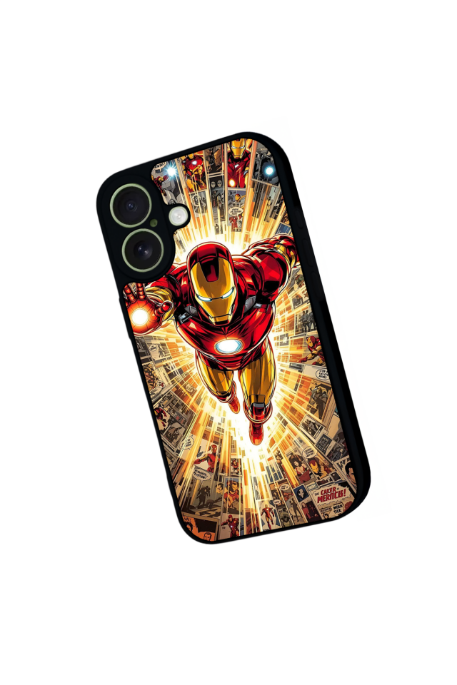 iPhone 17 Uyumlu  Iron Man ( Demir Adam ) Tasarımlı Glossy Premium Kılıf