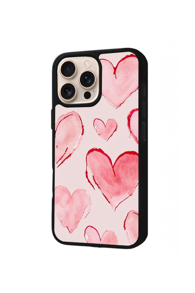 iPhone 16 Pro Max Uyumlu Kalp Love Tasarımlı Glossy Premium Kılıf