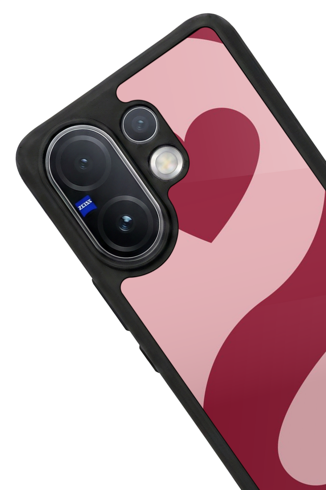 Vivo V60 Uyumlu Kalp Love Tasarımlı Glossy Premium Kılıf