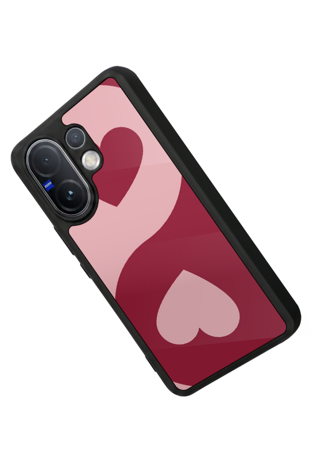 Vivo V60 Uyumlu Kalp Love Tasarımlı Glossy Premium Kılıf