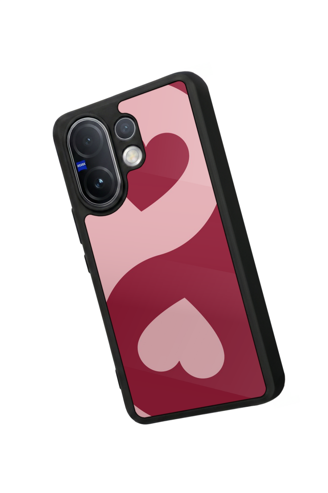 Vivo V60 Uyumlu Kalp Love Tasarımlı Glossy Premium Kılıf