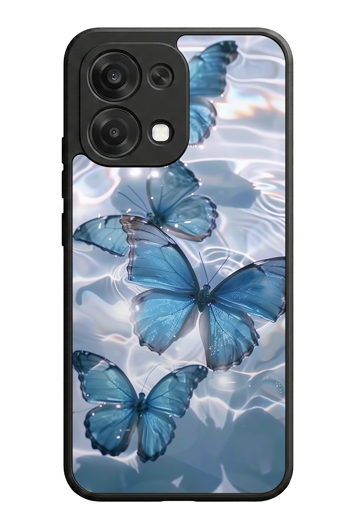 Oppo A6 Pro Uyumlu Kelebek Tasarımlı Glossy Premium Kılıf