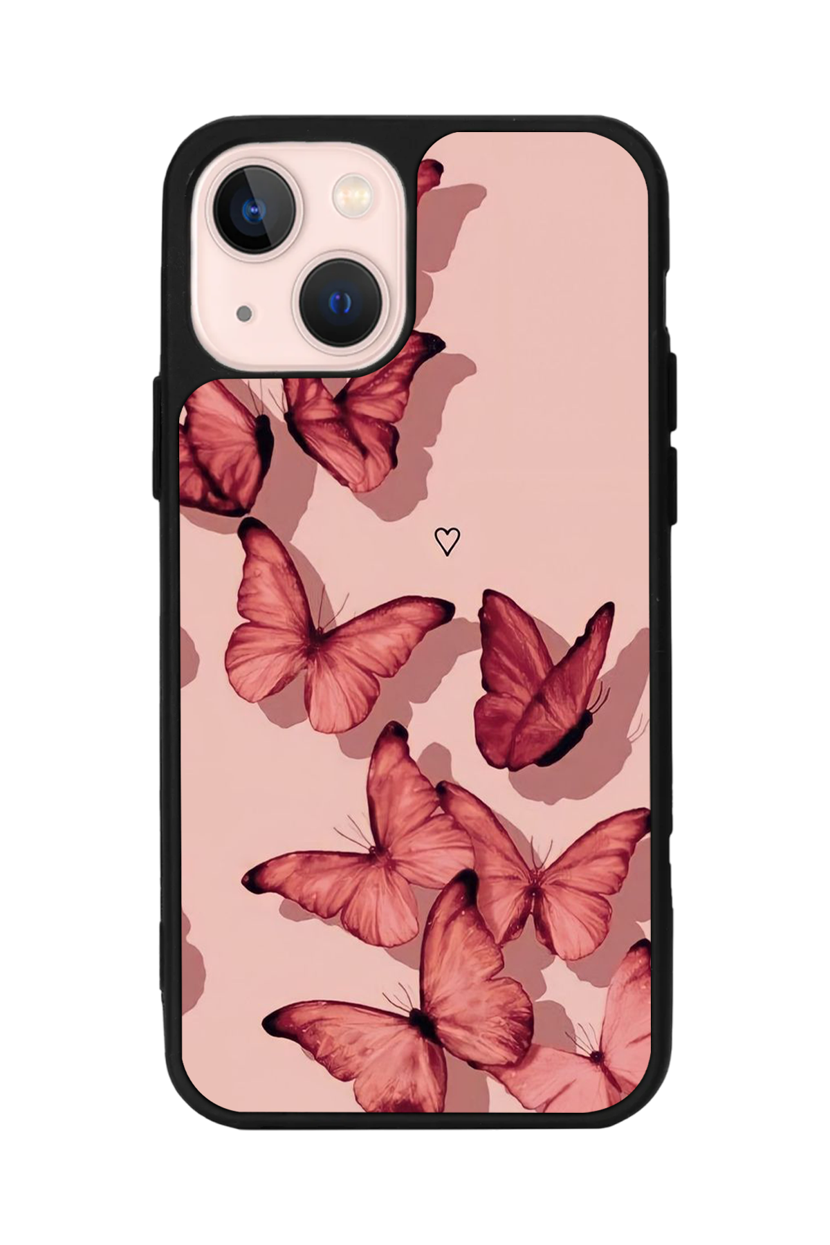 iPhone 13 Mini Uyumlu Kelebek Tasarımlı Glossy Premium Kılıf