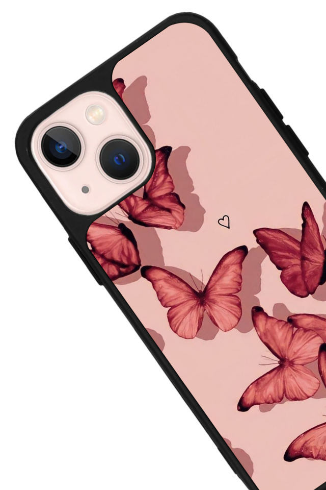 iPhone 13 Mini Uyumlu Kelebek Tasarımlı Glossy Premium Kılıf