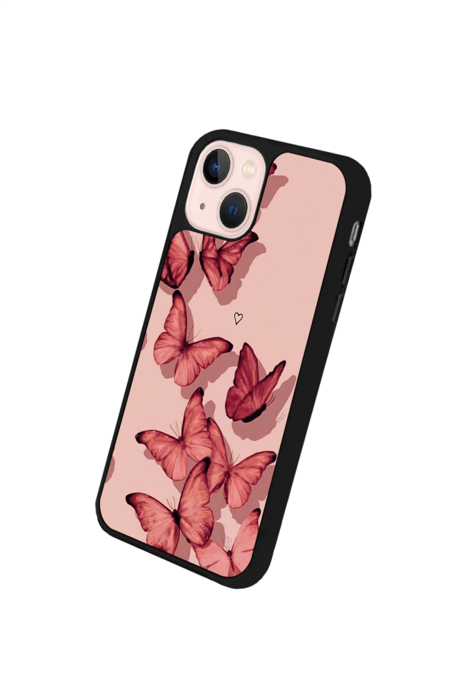 iPhone 13 Mini Uyumlu Kelebek Tasarımlı Glossy Premium Kılıf