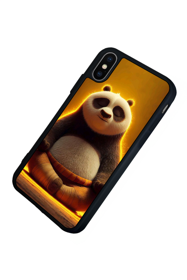 iPhone X/ XS Uyumlu Kung Fu Panda Tasarımlı Glossy Premium Kılıf
