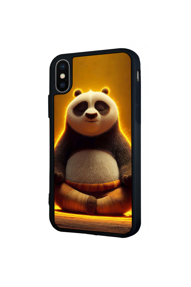 iPhone X/ XS Uyumlu Kung Fu Panda Tasarımlı Glossy Premium Kılıf