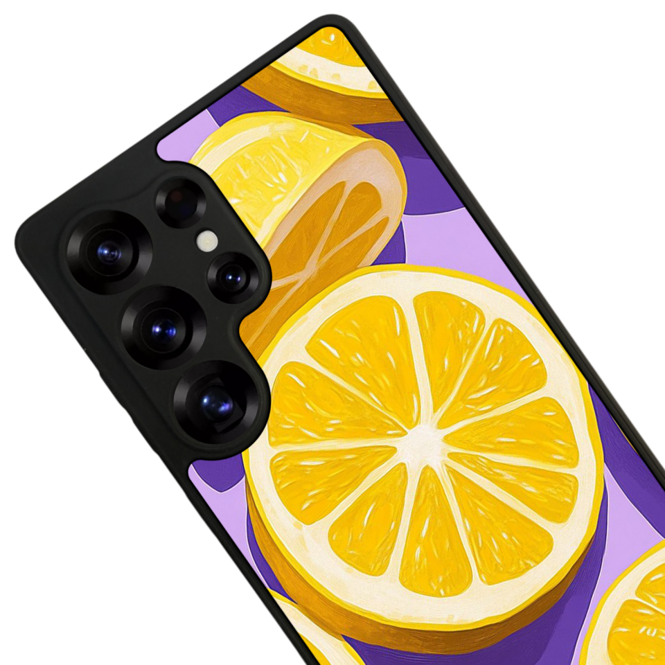 Samsung Galaxy S25 Ultra Uyumlu Limon Tasarımlı Glossy Premium Kılıf