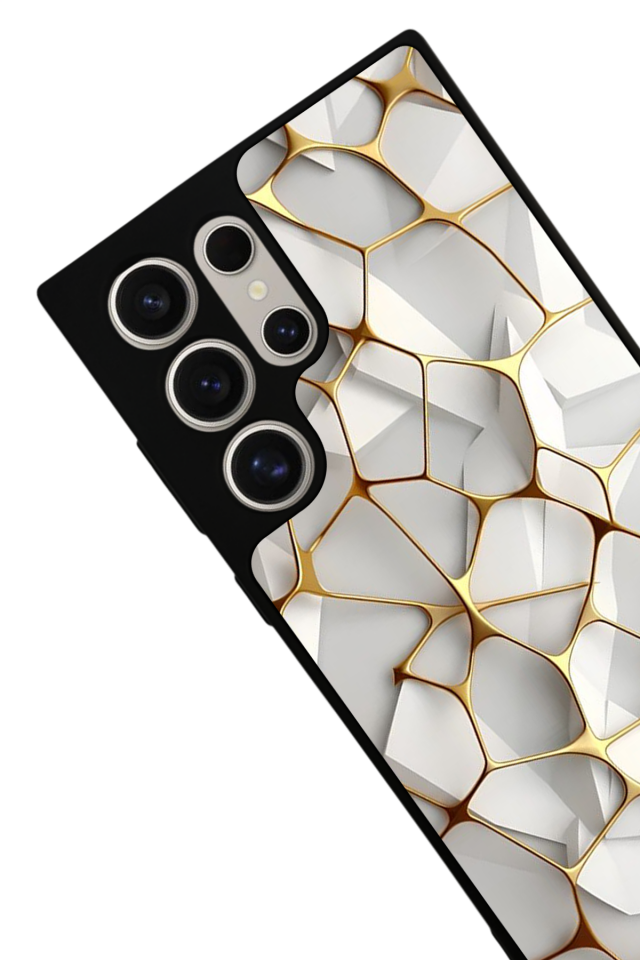 Samsung Galaxy S22 Ultra Uyumlu Mermer Marble Tasarımlı Glossy Premium Kılıf