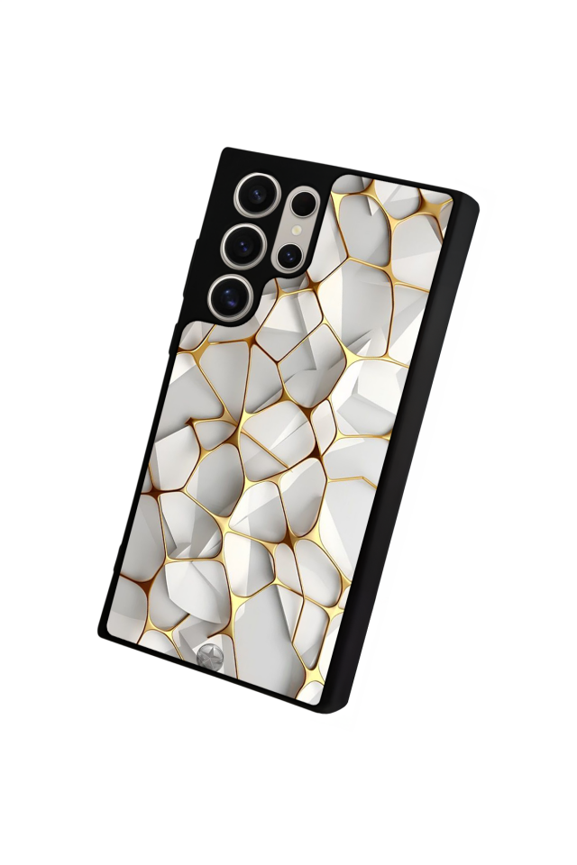 Samsung Galaxy S22 Ultra Uyumlu Mermer Marble Tasarımlı Glossy Premium Kılıf