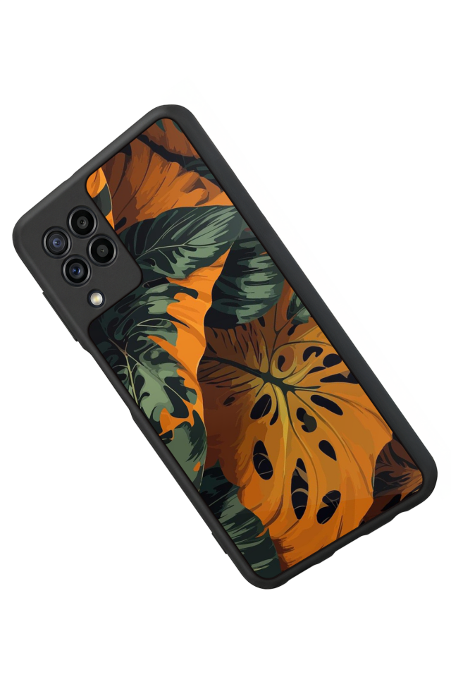 Samsung Galaxy M22 Uyumlu Botanik Tasarımlı Glossy Premium Kılıf