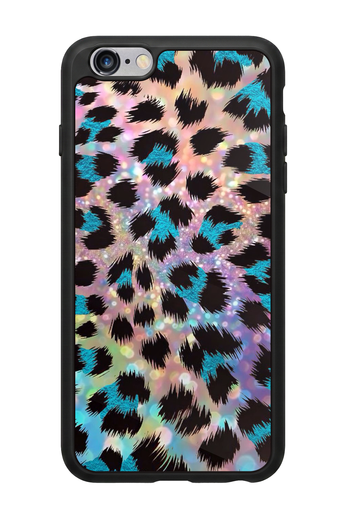 iPhone 6s Plus Uyumlu Hologram Leopar Tasarımlı Glossy Premium Kılıf