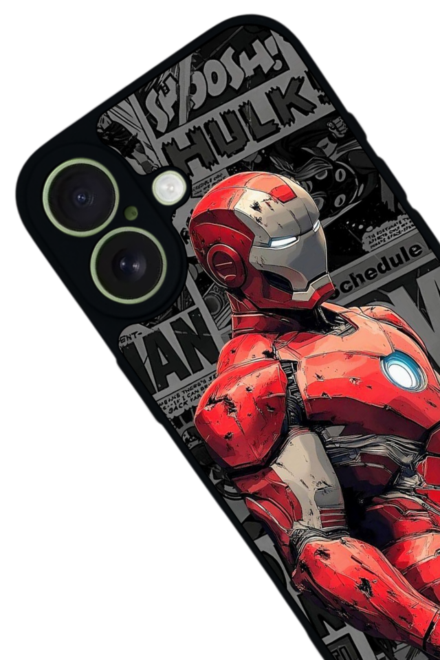 iPhone 17 Uyumlu  Iron Man ( Demir Adam ) Tasarımlı Glossy Premium Kılıf