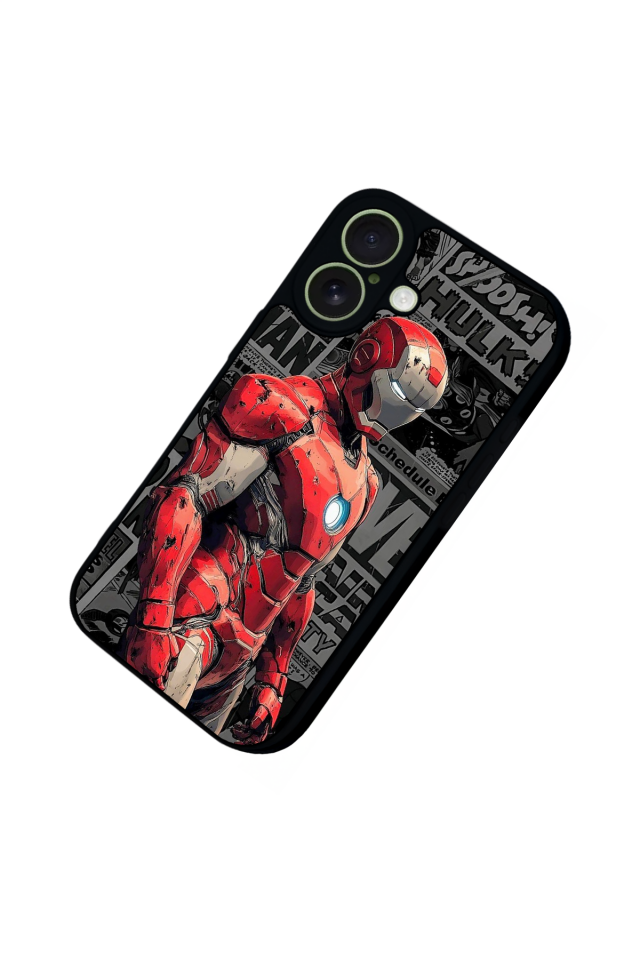 iPhone 17 Uyumlu  Iron Man ( Demir Adam ) Tasarımlı Glossy Premium Kılıf