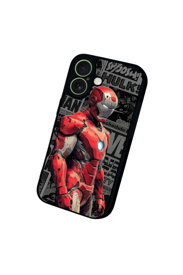 iPhone 17 Uyumlu  Iron Man ( Demir Adam ) Tasarımlı Glossy Premium Kılıf