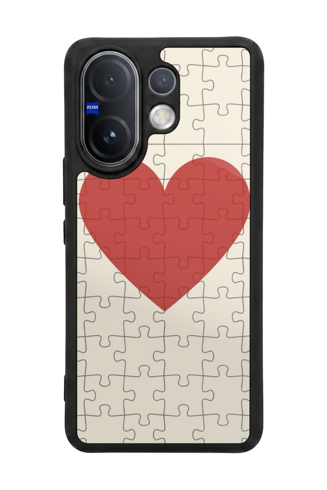 Vivo V60 Uyumlu Kalp Love Tasarımlı Glossy Premium Kılıf