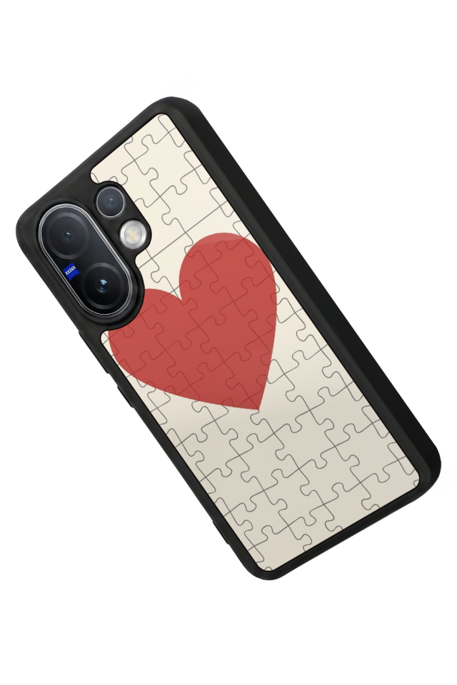 Vivo V60 Uyumlu Kalp Love Tasarımlı Glossy Premium Kılıf