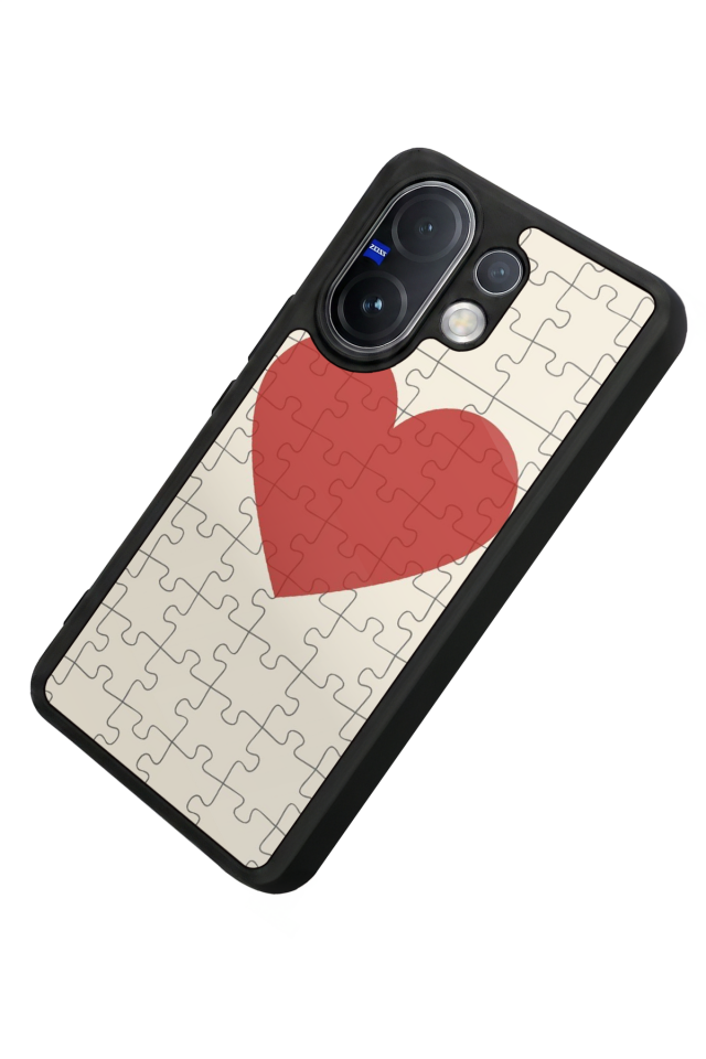 Vivo V60 Uyumlu Kalp Love Tasarımlı Glossy Premium Kılıf