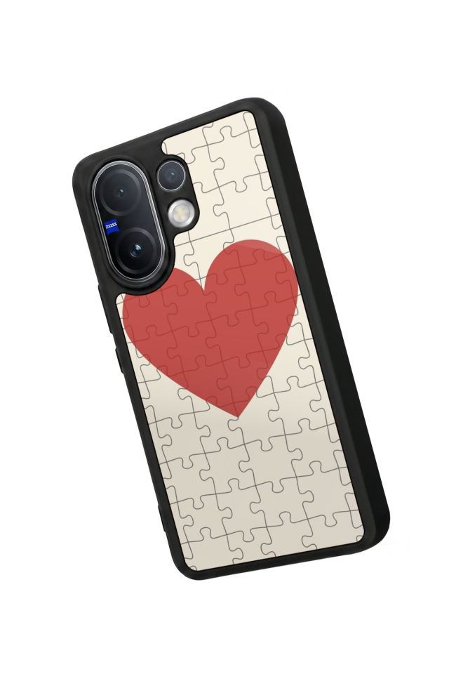 Vivo V60 Uyumlu Kalp Love Tasarımlı Glossy Premium Kılıf