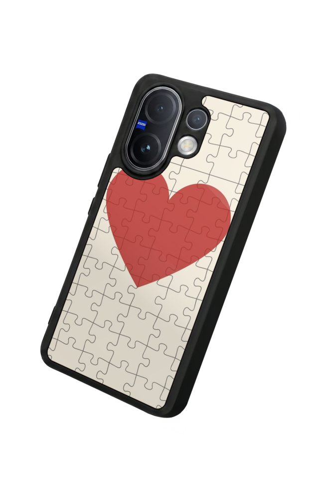 Vivo V60 Uyumlu Kalp Love Tasarımlı Glossy Premium Kılıf