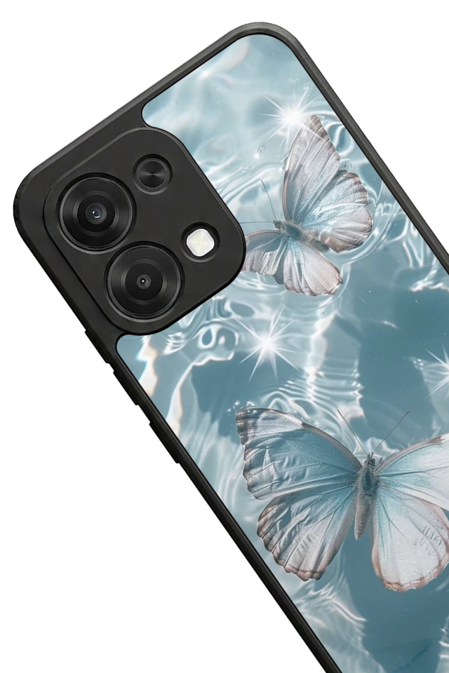 Oppo A6 Pro Uyumlu Kelebek Tasarımlı Glossy Premium Kılıf