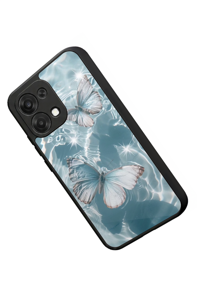 Oppo A6 Pro Uyumlu Kelebek Tasarımlı Glossy Premium Kılıf