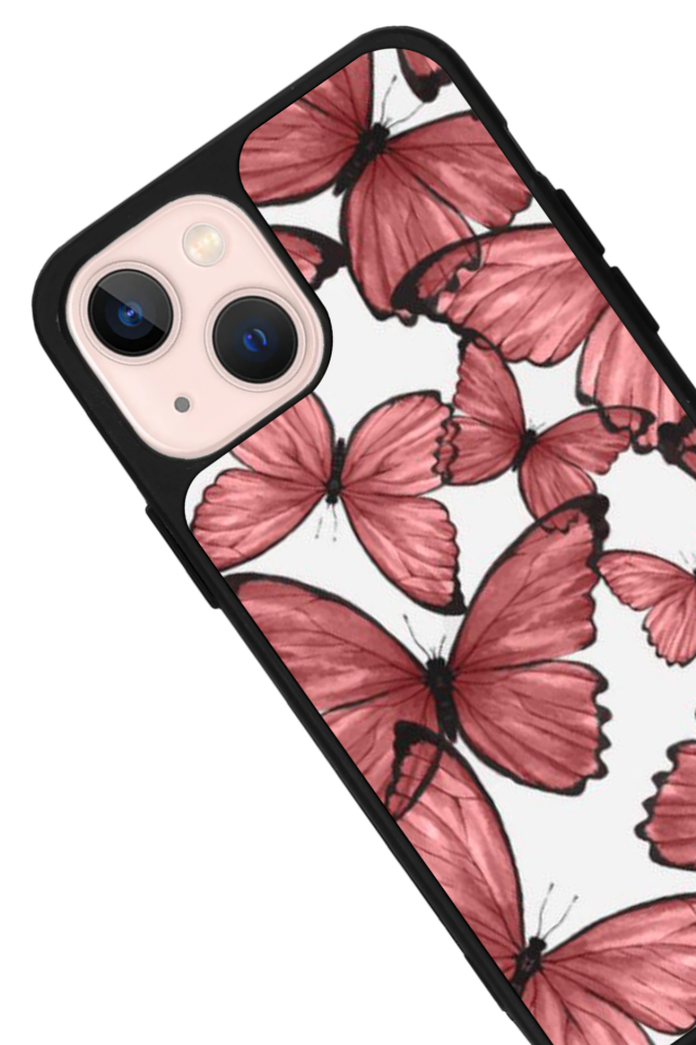 iPhone 13 Mini Uyumlu Kelebek Tasarımlı Glossy Premium Kılıf