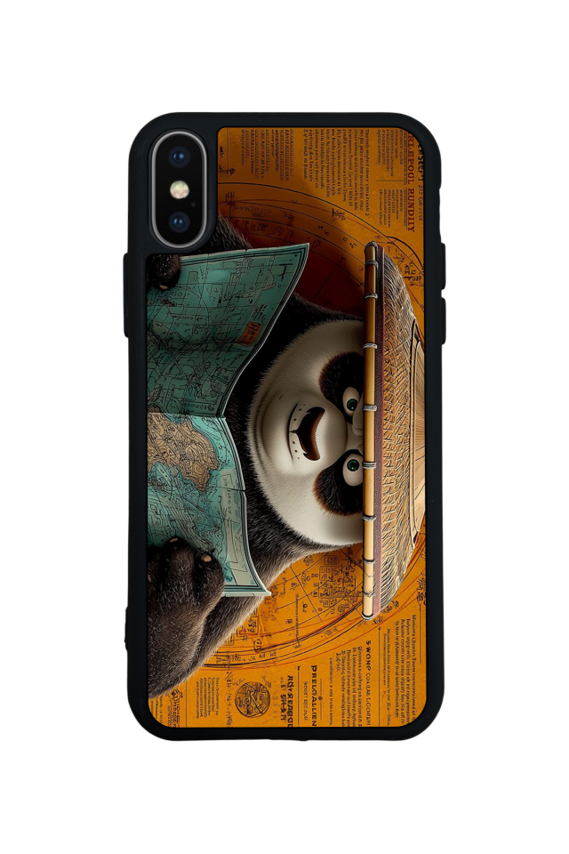 iPhone X/ XS Uyumlu Kung Fu Panda Tasarımlı Glossy Premium Kılıf