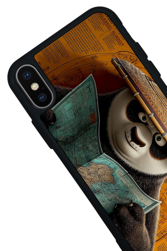 iPhone X/ XS Uyumlu Kung Fu Panda Tasarımlı Glossy Premium Kılıf