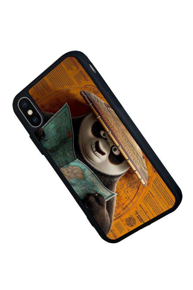 iPhone X/ XS Uyumlu Kung Fu Panda Tasarımlı Glossy Premium Kılıf