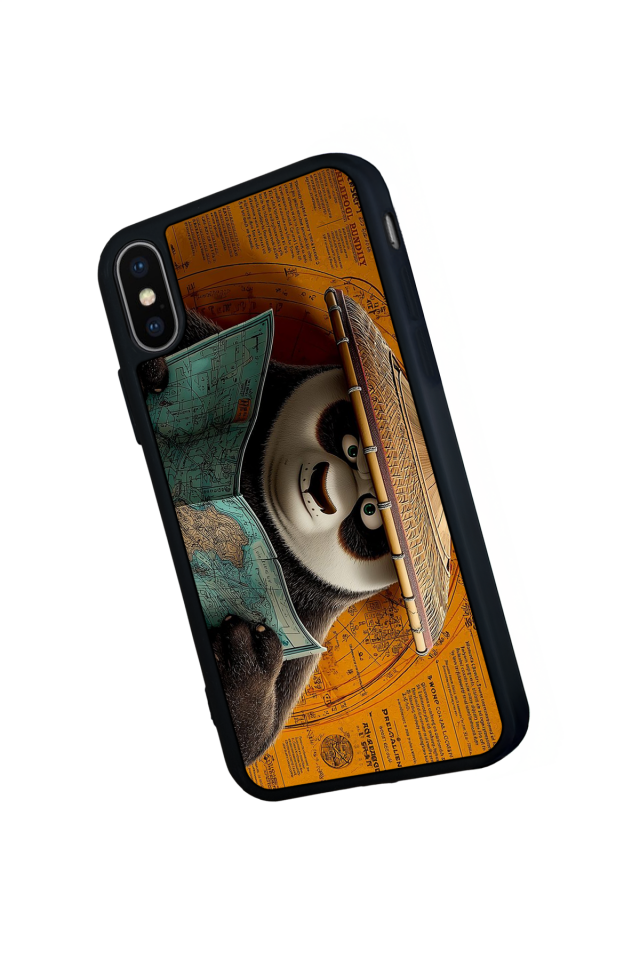 iPhone X/ XS Uyumlu Kung Fu Panda Tasarımlı Glossy Premium Kılıf