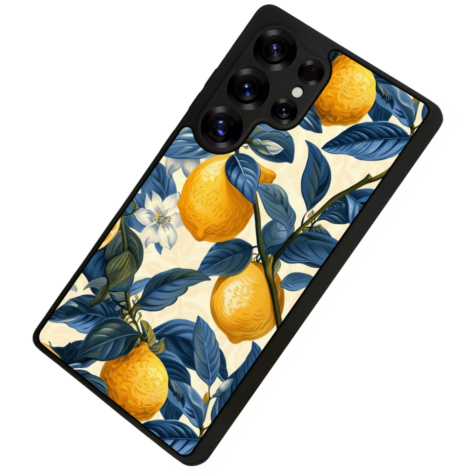 Samsung Galaxy S25 Ultra Uyumlu Limon Tasarımlı Glossy Premium Kılıf