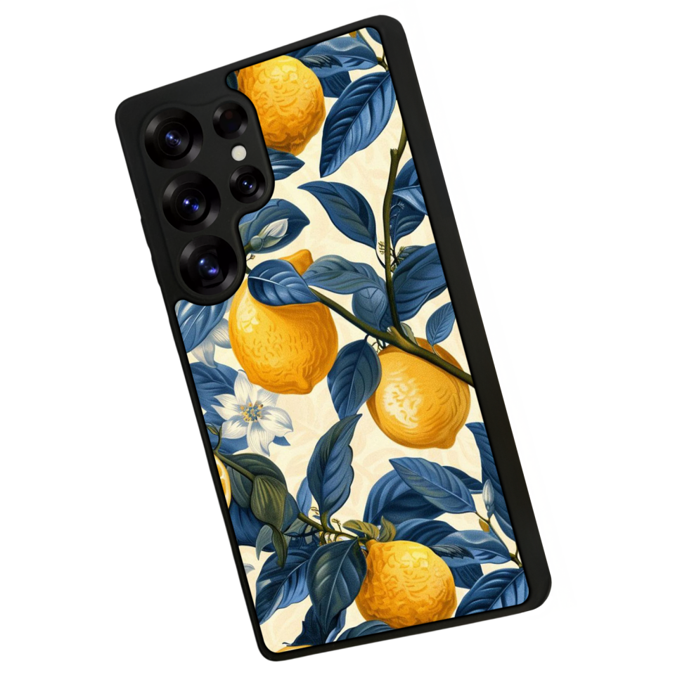 Samsung Galaxy S25 Ultra Uyumlu Limon Tasarımlı Glossy Premium Kılıf