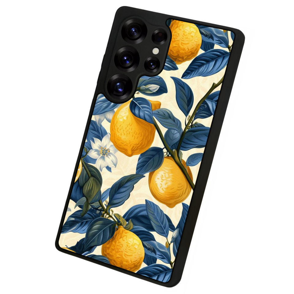 Samsung Galaxy S25 Ultra Uyumlu Limon Tasarımlı Glossy Premium Kılıf