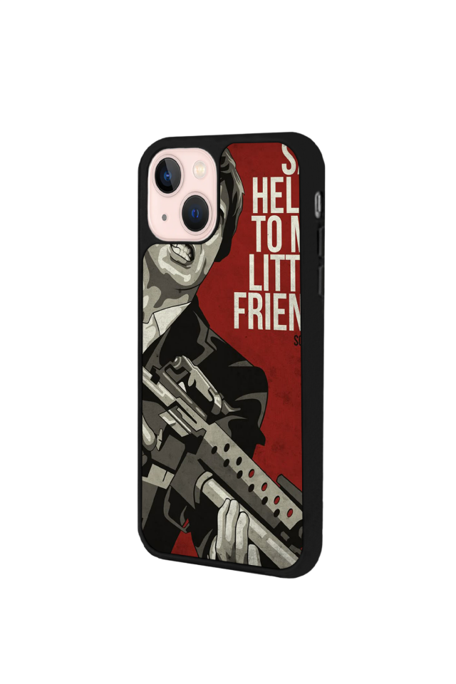 iPhone 15 Plus Uyumlu Scarface Tasarımlı Glossy Premium Kılıf